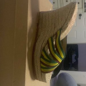 Vintage Christian Louboutin Catarribon Stripe Espadrille Wedges